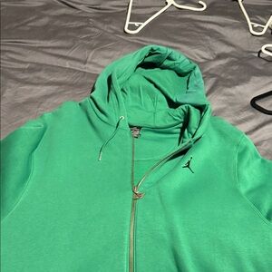 Jordan Green Zip Up Sweater